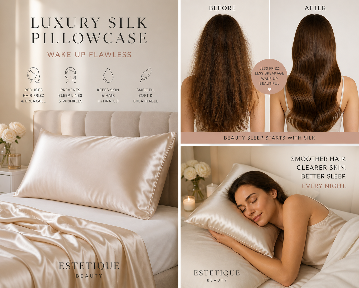 Luxury Silk Pillowcase – Wake Up Flawless